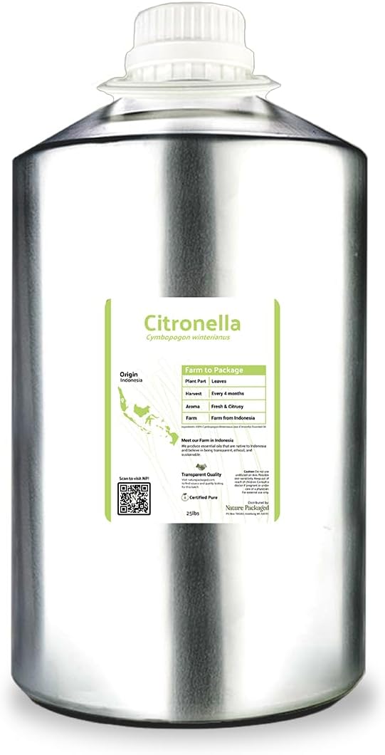 Citronella Essential Oil - Direct from Central Java, Indonesia - Pure Essential Oil for Diffusers and Aromatherapy | 100% Pure Therapeutic Grade (22LBS)