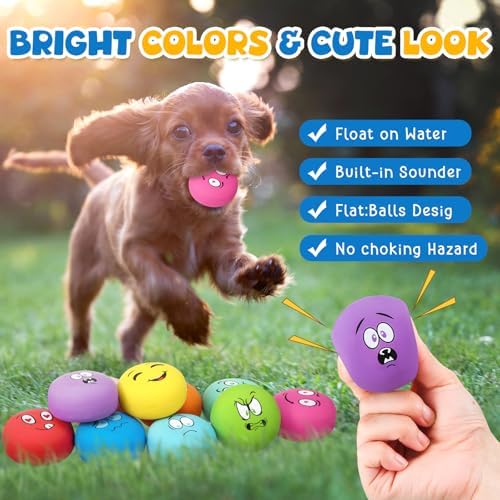 Hungdao 10 Pack Latex Squeaky Dog Toys Soft Squeaky Balls,Dog