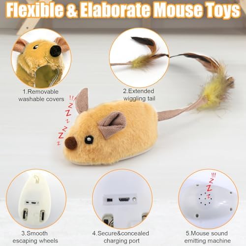 Interactive Dog Toys, Fake Mouse Moving Dog Toy with Automatic Sensor