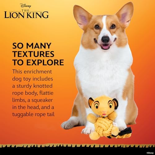 Disney for Pets The Lion King Simba Rope Body Dog Toy, 9 Inch