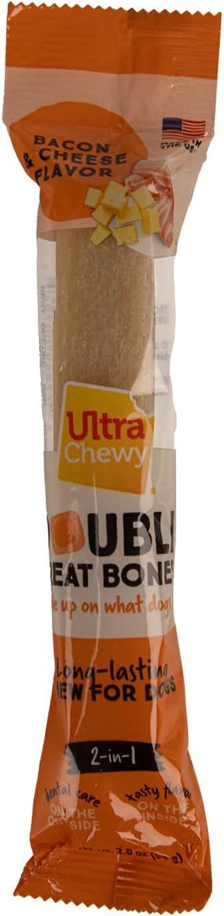 Ultra Chewy Bacon & Cheese Grain Free Double Treat Bone - Controls Plaque & Tartar- 2 Treat Bones