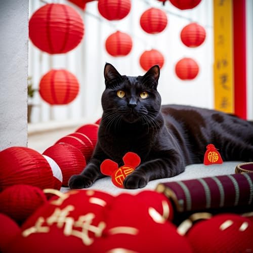 Lunar New Year Cat Catnip Toys for Indoor Cats 6 Pack