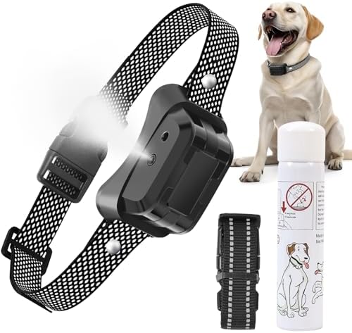 Citronella Dog Bark Collar, Anti Bark Collar with 3 Adjustable Spray & Sensitivity Level [1 Citronella Spray Refill] Automatic No Shock Dog Barking Collar for Small Medium Large Dogs, Grey