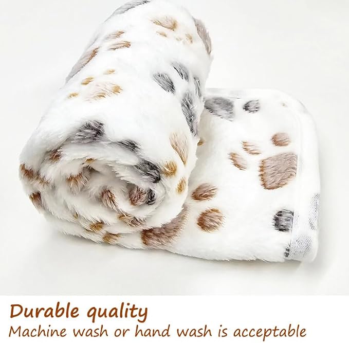1 Pack 3 Blankets Fluffy Premium Fleece Soft Pet Blanket Flannel Throw for Cat Dog Puppy (Large 41x31'', Paw-Grey)