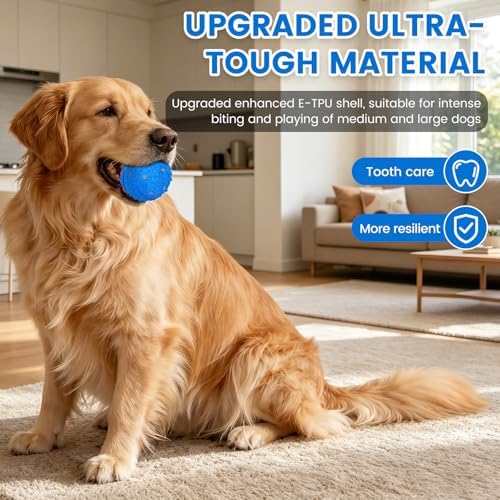 2 Pack Smart Interactive Dog Toys with LED Lights, E-TPU Material