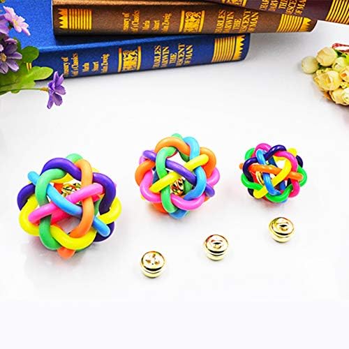 Wiggle Ball Dog Toy 6 Sizes, Pet Toys Colorful Interactive Balls with Bell