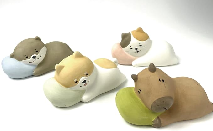Stone Diffuser Sleeping Animals [ Designed in Japan] Non Electric Passive Diffuser for Essential Oil and Aromatherapy (Ceramic/Clay) (Sleeping Capybara)