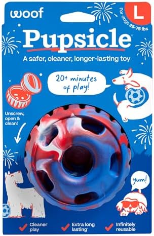 WOOF Pupsicle Interactive Dog Ball Toy for Dogs Large 25-75 lbs - July 4th