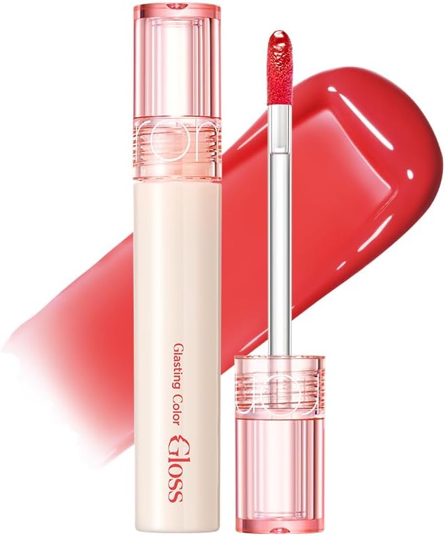 rom&nd GLASTING COLOR GLOSS 07 Spring Fever - K-Beauty Plumping Lip Gloss for Angel Ring High-Shine, Non-Sticky, Hydrated Lips | Long-Lasting, Soft Girl Aesthetic & Versatile Korean Makeup
