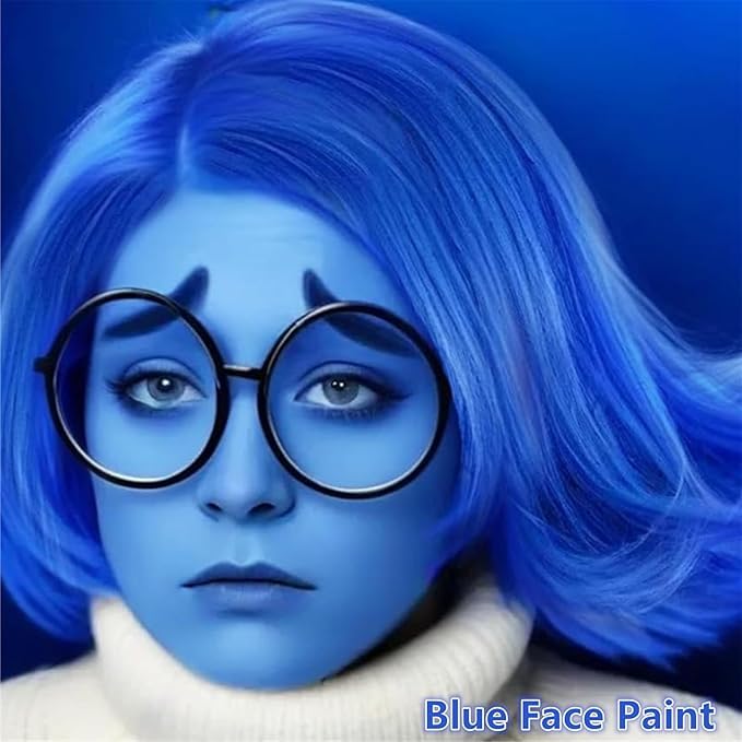 Go Ho Royal Blue Face Body Paint Stick,Easily Washable Formula Face Paint Stick,Non-toxic Full-coverage Cream Blue Body Paint for Halloween Costumes Cosplay SFX Mystique Smurf Clown Makeup