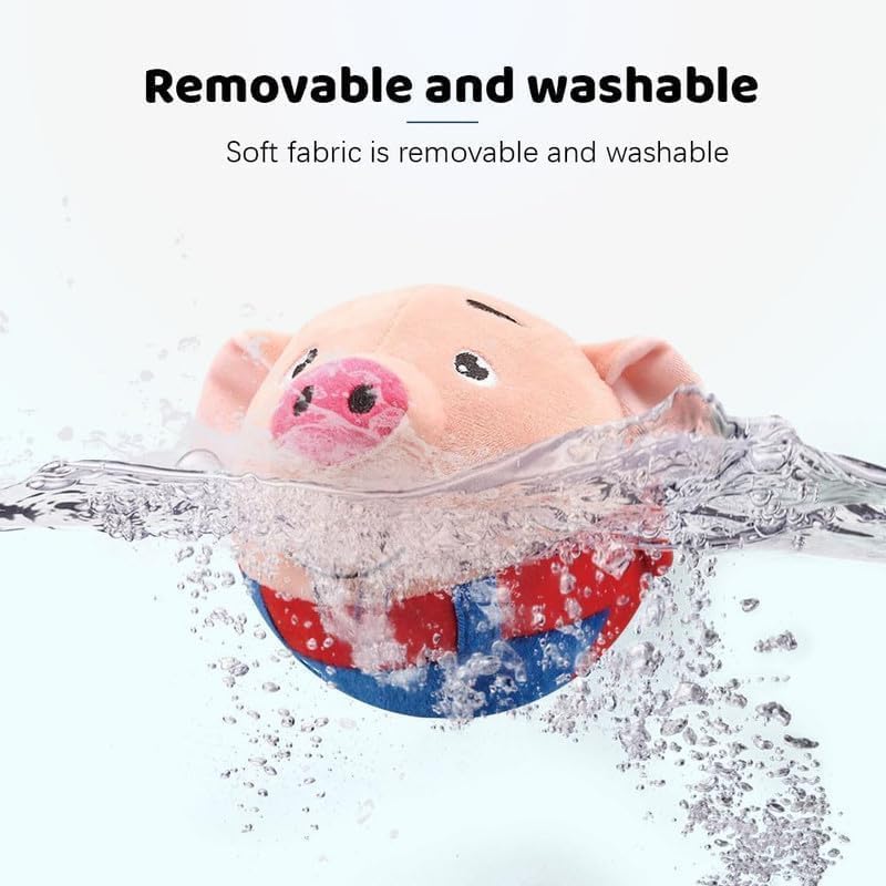 Active Moving Pet Plush Toy Interactive Dog Toys, Squeaky Moving Dog Ball Toy, Washable Cartoon Pig Plush Sound Electronic Dog Toy, Shake Bounce Boredom Talking Toys for Dog Pets Cats1, pink