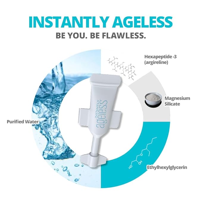 Instantly Ageless - Instant Face Lift in a Vial - Skin Care for Anti Aging face cream - Instant Under Eye Bags Remover - Facelift 20 Vials