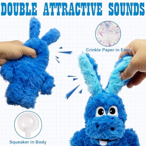 Donkey Squeaky Plush Dog Toy for Small Medium Large Dogs, Blue