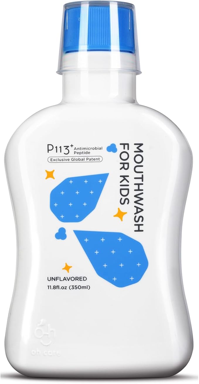 oh care Mouthwash for Kids, New Generation P113+ Peptide Anti Cavity Mouth Rinse, 11.08 fl oz (Original(Unflavored)),0
