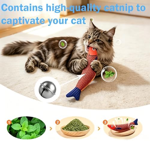 Ball Pit and Tunnel Tent for Cats, with 200 Pom‑pom Balls, 1 Ball Launcher, 8 Bell Balls, 4 Colorful Mice and 1 Saury Fish, Foldable Indoor & Outdoor Cat Activity Center for Interactive Play