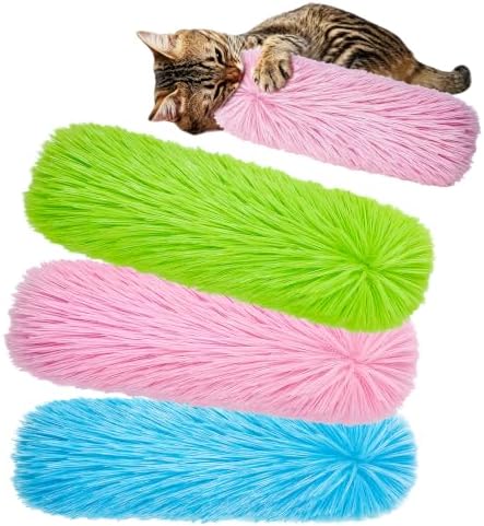 WOUSEDO Cat Toys Pillows 3 Pack, Interactive Kicker Toy with Catnip