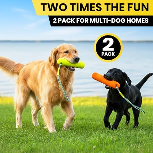 Floating Dog Water Toys - 2 Pack, Bumper Throw Stick for Fetch