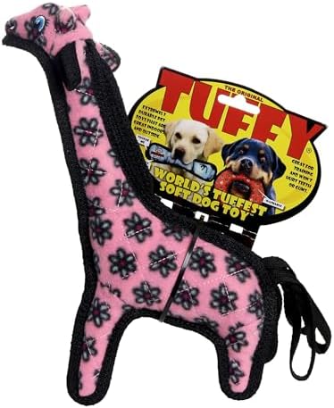 TUFFY® - Original : Giraffe Dog Toy : Ultra Durable Plush Dog Toy with Multiple Layers & Reinforced Seams, Washable and Floats, Original Construction