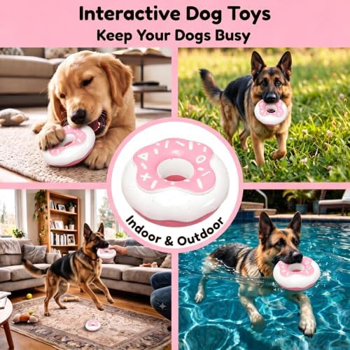 Squeaky Dog Chew Toys, Interactive Tough Indestructible Dog Toys for Aggressive Chewers, Medium to Large Dogs, Indoor & Outdoor Use