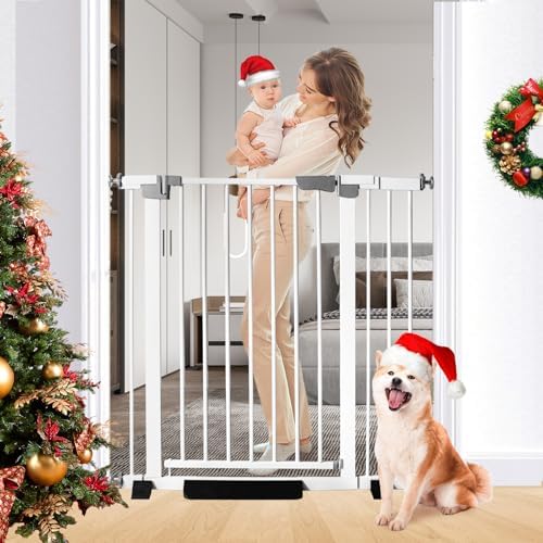 Rgqphantom 41" Tall Safety Pet Gate,Adjustable 29.92"-43.71" Wide(White)