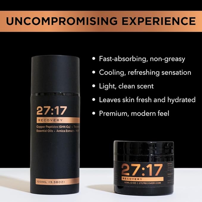 27:17 Recovery – Muscle Recovery Cream with Copper Peptides, Arnica, MSM & Menthol – Fast-Absorbing Joint & Muscle Support Lotion – Premium, Non-Greasy Peptide Cream (100ml / 3.38oz)