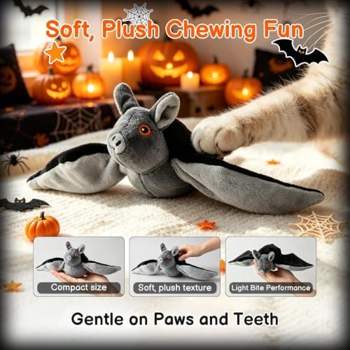 Flying Bat Toy for Dogs & Cats, Flapping Wings Interactive Pet Toy，1 | Flapping bat Toy with Chirping engages Cats and Dogs, mimics Real Flying Motion