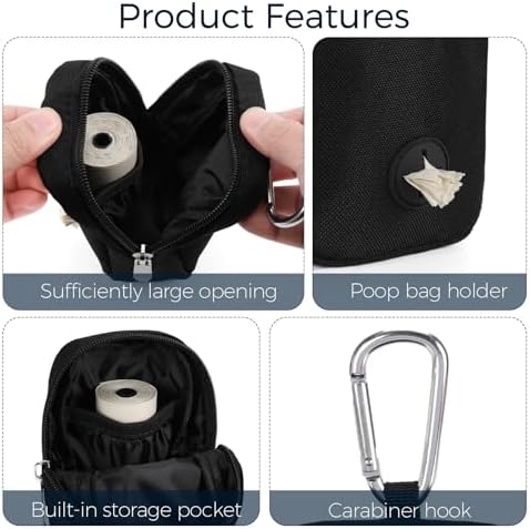 Dog Treat Pouch with Clip, Treat Pouches for Pet Training, Small Dog Treat Container Treat Bag for Leash, Waterproof Dog Treat Bag, Hands-free Training Pouch