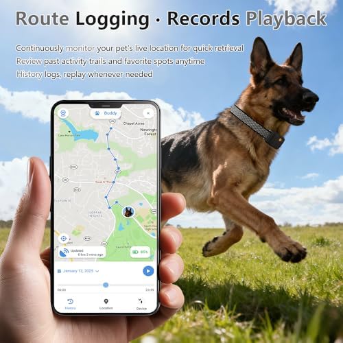 GPS Dog Collar Fence System: 7x24 Real-Time GPS Tracking, Health Monitoring, Virtual Fence, IPx7 Waterproof Design for Dogs and Multi-Pets Virtual Fence & Escape Alerts, 5-Day Battery Life