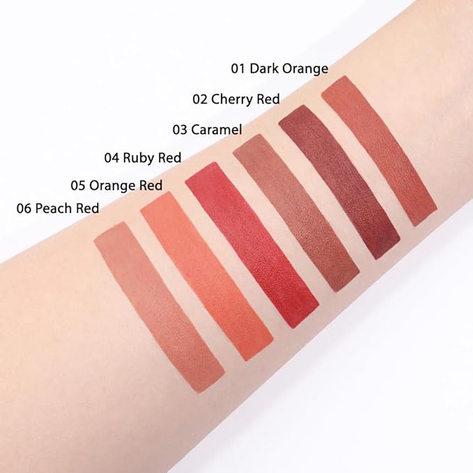 evpct Silky Smooth Lip Liner Pencil Retractable, Dark Orange Lip Liner Creamy Long-Lasting Formula for Precision Contouring Matte Velvet Pigmented Rich Lip Colors Crayon Lipstick 01
