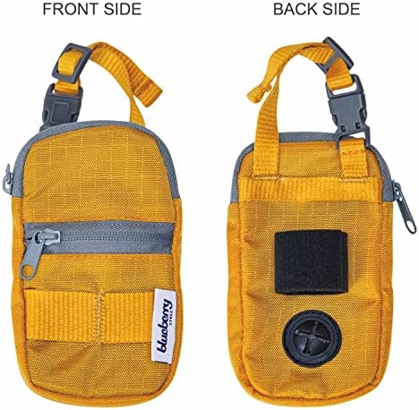 Blueberry Style Amber Dog Waste Bag Dispenser, Dog Poop Bag Holder Leash Attachment, Includes 1 Roll of Free Poop Bags
