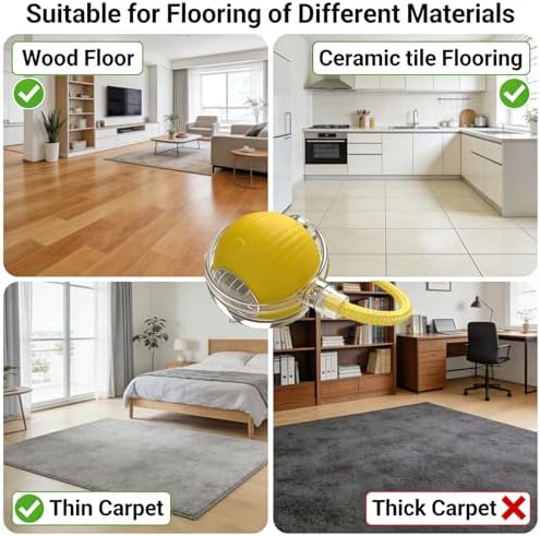 Interactive Smart Wake Pet Ball with Teaser Tail for Cats & Dogs（Yellow）