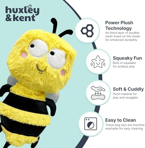 Huxley & Kent Slappies Plush Dog Toy, Buzz Bee, Small