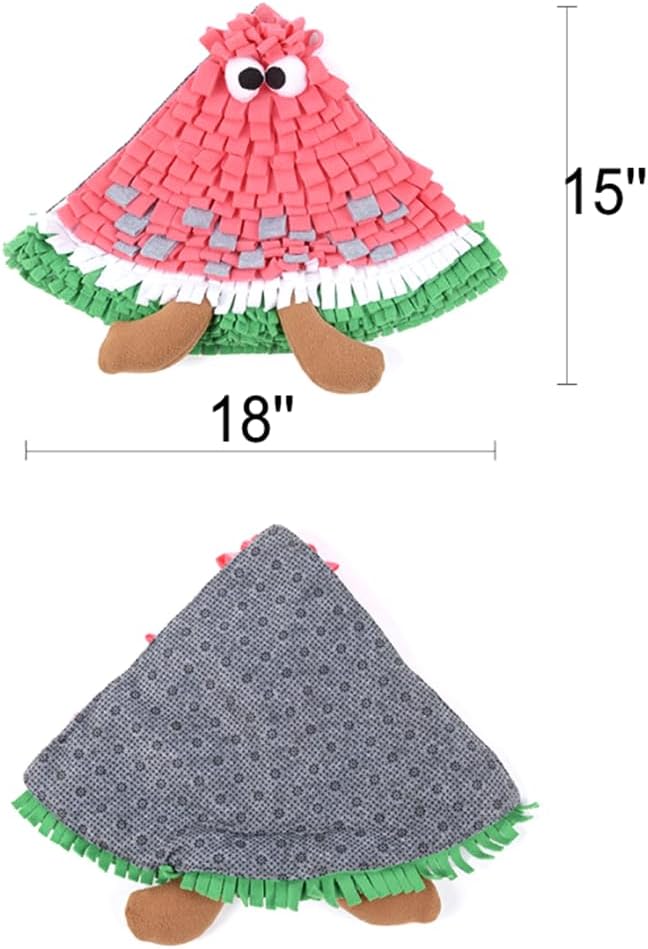 Vedem Small Animal Snuffle Mat Fleece Foraging Mats Interactive Feeding Toy Rabbit Guinea Pig Rat Hamster Anti Slip Treat Dispenser (Watermelon)