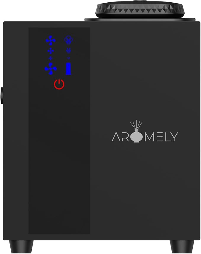 AROMELY ARO Home HVAC Scent Diffuser – Waterless Essential Oil Diffuser for Home, Apartment, Office & Large Room – Smart Bluetooth App Control, Cold Air Diffusion Technology, Up to 1,800 SQFT – Black