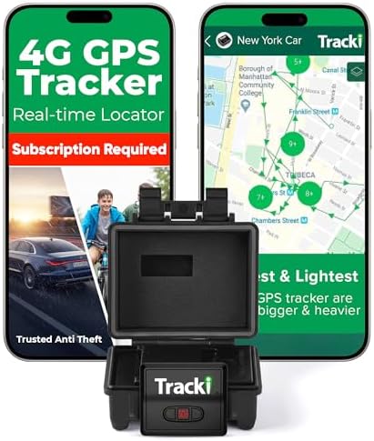 Tracki Mini GPS Tracker, Subscription Required, Cancel Anytime – Universal Compact 4G LTE Tracker for Vehicles (Tracker + Mini Box)