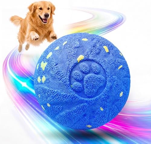 Smart Interactive Dog Toy Ball, 3 Automatic Bouncy Modes, Durable E-TPU Material for Chewing, Rechargeable and IPX7 Waterproof, Enrichment Moving Fetch Toy for Medium Large Dogs (Blue)