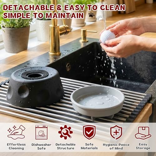 Zenflux Dog Licking Bowl with Rolling Ball, Dog Lick Bowl for Liquid Treats
