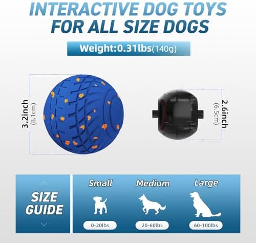 HETOO Smart Interactive Dog Ball with Remote Control, 3.2 Inch Blue