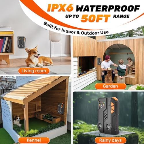 Anti Barking Device for Dogs with AI Detection IPX6 Rechargeable 6x3 Levels
