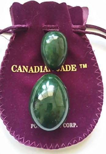 2-PCS Undrilled Nephrite Jade Stone Eggs Set – Medium & Small Sizes (43 × 30 mm & 35 × 25 mm) | 100% Natural Jade, Hand-Polished with Certificates & Velvet Pouches | Polar Jade