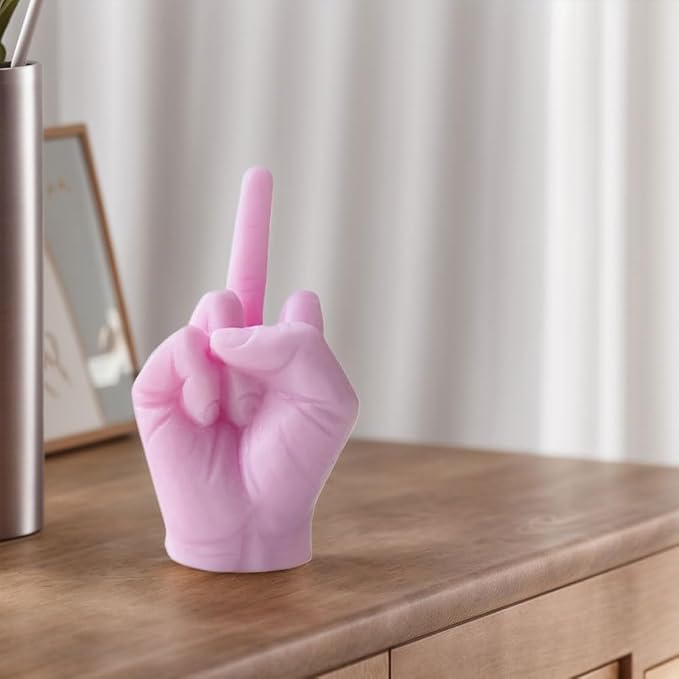 Middle Finger Scented Candle Soy Wax Long Lasting Candle Middle Finger Shaped Model Scented Candle Aromatherapy Hand Gesture Candles Home Decoration Ornaments
