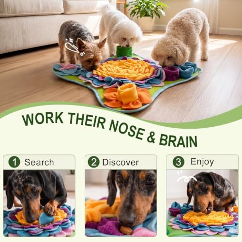 Dog Snuffle Mat for Slow Feeding - Nose Work & Mental Enrichment Toy