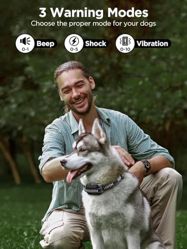 Wireless Dog Fence for 2 Dogs, GPS Wireless Dog Collar with 3 Warning Modes, Pet Containment System with AI Smart Signal, Range 65ft- 3290ft,Electric Dog Fence for Outdoor Use(2 Collars)