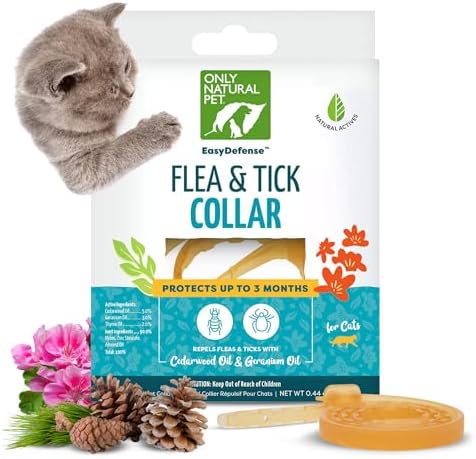 Only Natural Pet EasyDefense Non-Toxic Flea & Tick Cat Collar. Single Collar Protects for 4 Months! (1 Pack)