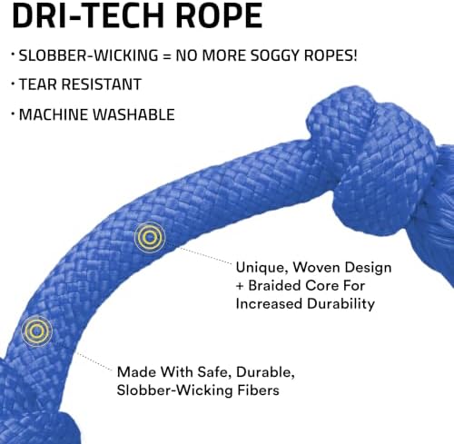 Playology Tug Rope Dog Toys for Medium Dogs - Medium, Hot Dog Scent