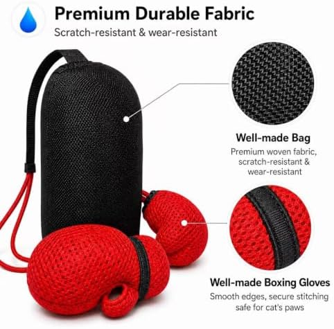 MOYEE Cat Punching Bag Toy, Interactive Punch Cat Toy with Dangling Boxing Gloves, Sturdy ABS Suction Cup Base Wobble Cat Boxing Toy for Indoor Cats Exercise & Mental Stimulation