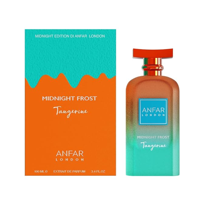 ANFAR LONDON Midnight Frost Tangerine Eau de Parfum 100ml – Dubai Perfume for Men, Long Lasting Citrus Amber Musk Fragrance, Luxury Arabian Cologne