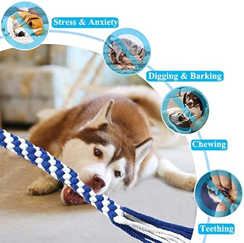 ASOCEA 3 Pack Dog Rope Toy, Flirt Pole Lure for Puppy Small Medium Dog