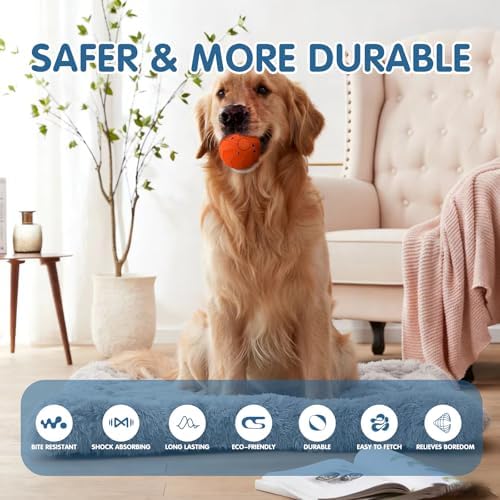 Smart Interactive Dog Toys,Vibrating Dog Ball,Automatic Moving/Bouncing/Rotating,Water Resistant Balls for Medium Large Dogs - Chase Pet Toys to Keep Them Busy (Blue)