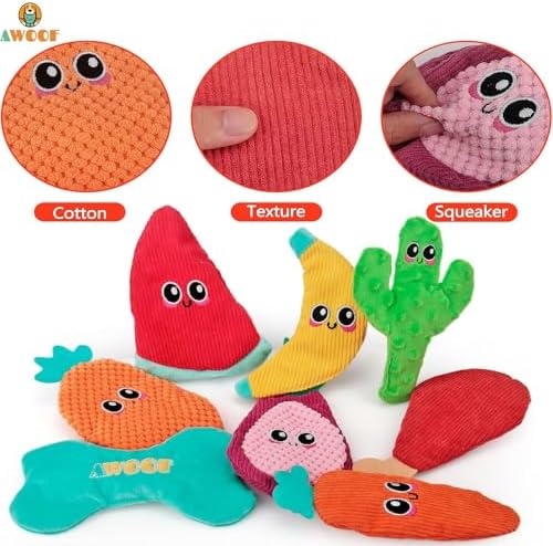 AWOOF Dog Toys No Stuffing, Crinkle Dog Chew Toys